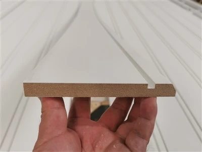 Primed MDF Beveled Grooved Baseboard