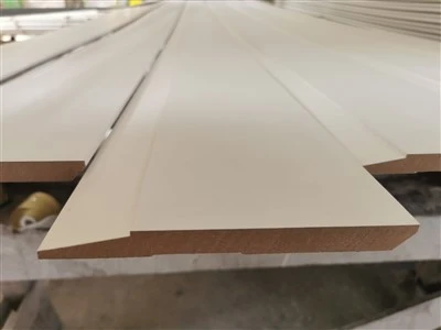 White Primed MDF Step Bevel Baseboard