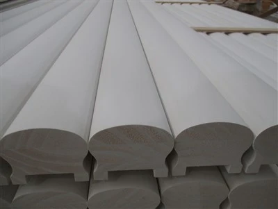 White Primed Wooden Pine Stair Handrail